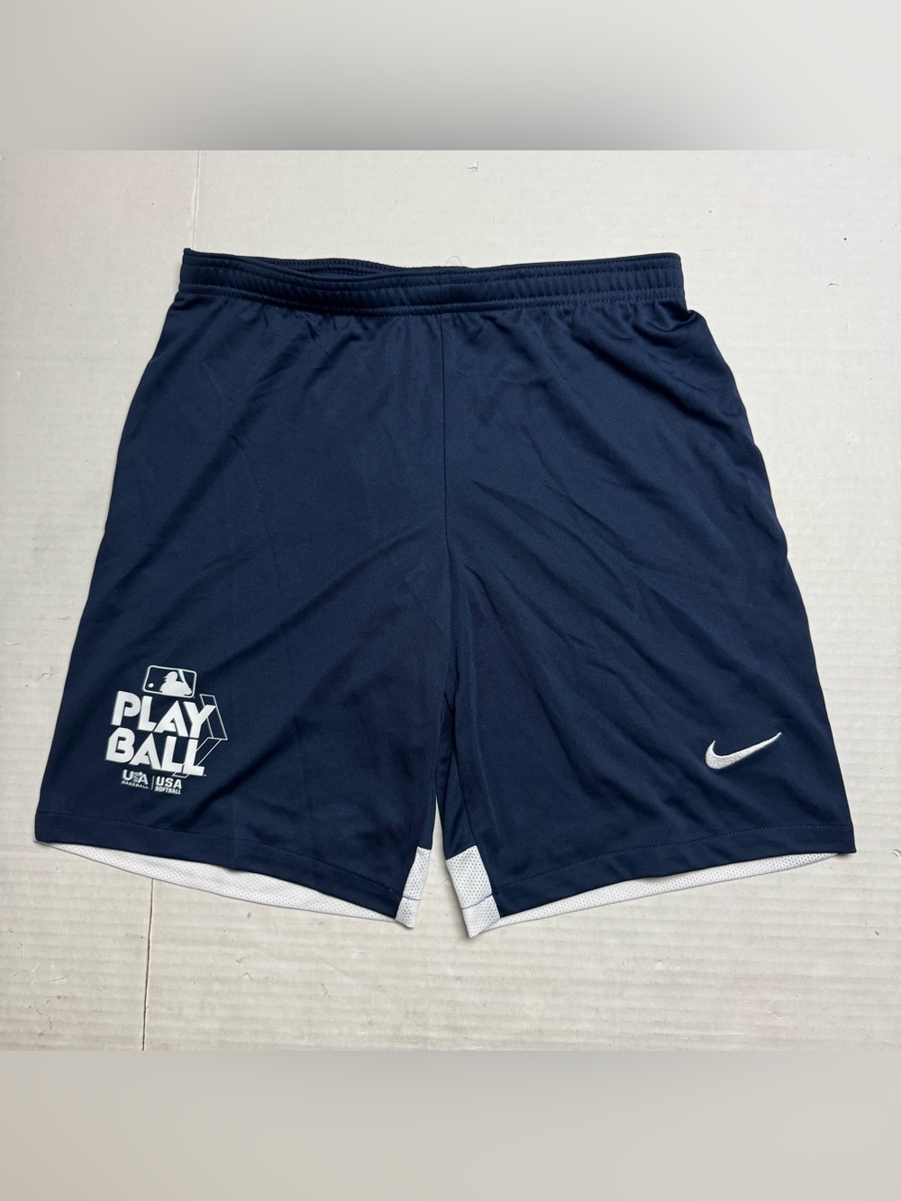 Nike Classic II Navy/White Training Shorts USA Softball Baseball Size: S Slim